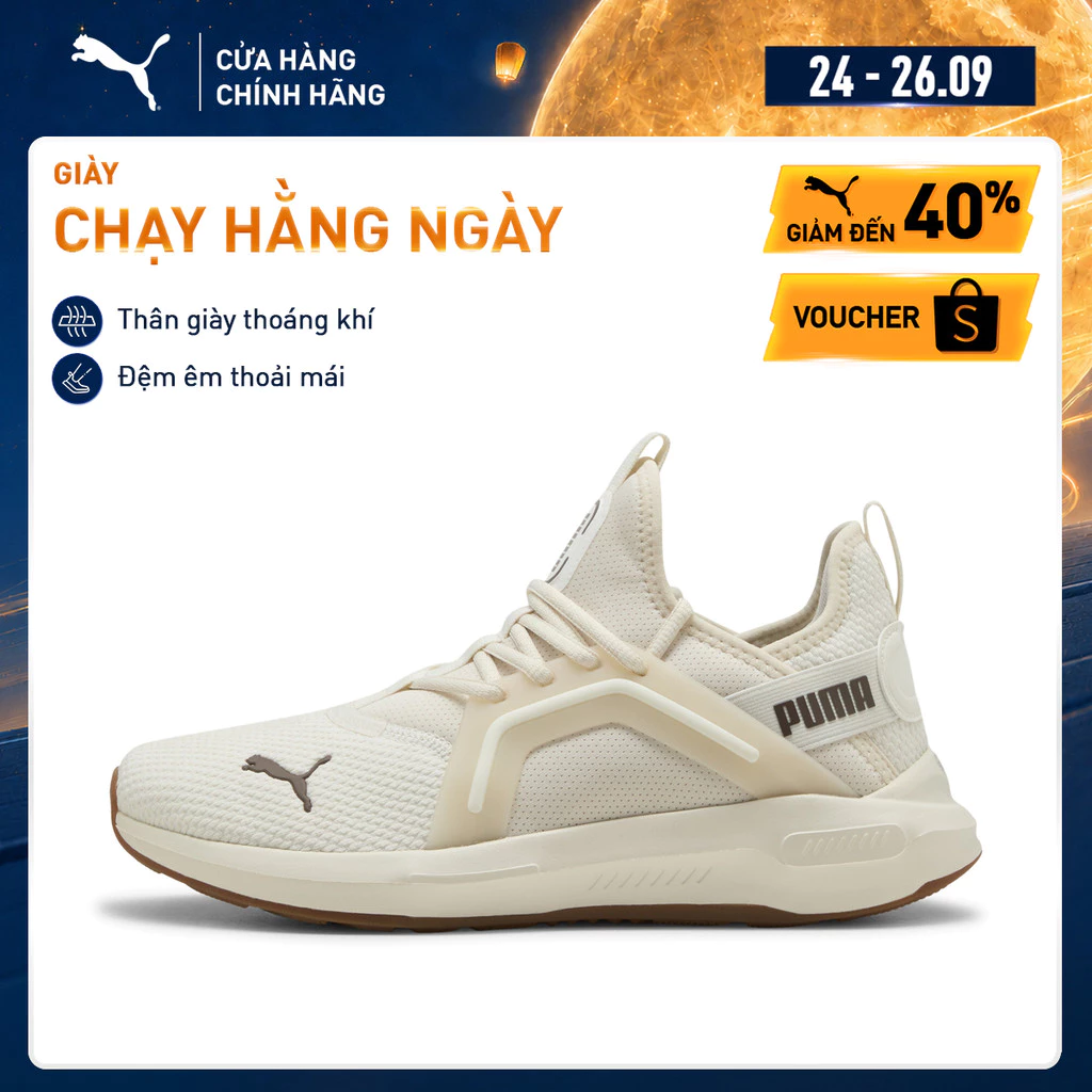 Giày Chạy Bộ PUMA Unisex Softride Enzo 5 Premium Alpine Snow-Flat Bronze Màu Trắng
