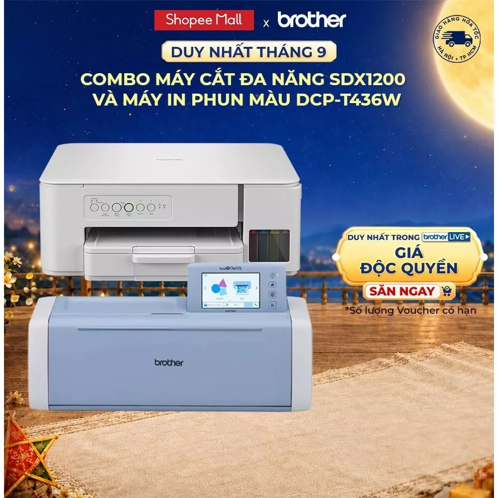 Combo máy cắt SDX1200 + máy in DCP-T436W