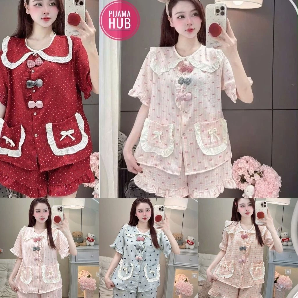 (có Bigsize 40-67kg) SÉT BỘ PYJAMA BÈO 3 NƠ,CHẤT ĐŨI VÂN MÂY MỀM MÁT Ạ TN02