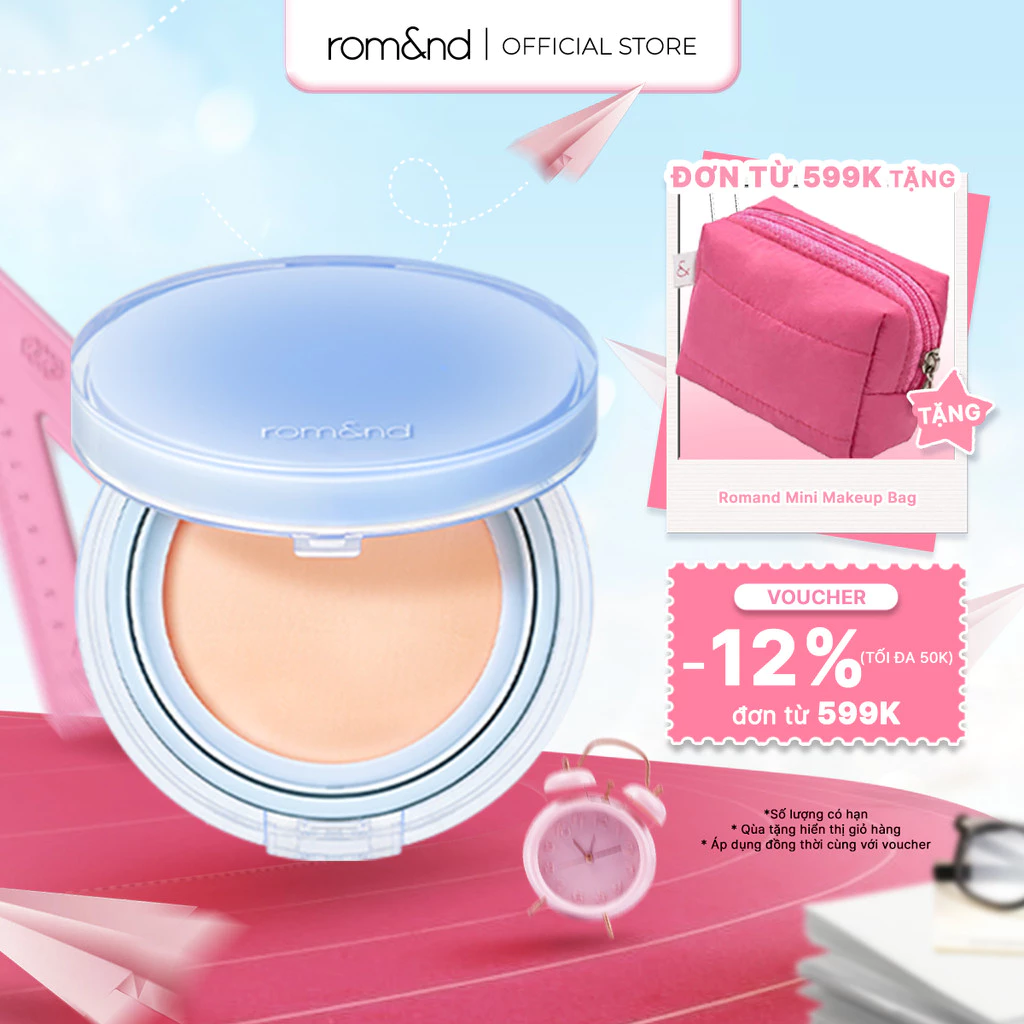 [Rom&nd] [Ve-easy] Phấn Nước Cho Da Căng Bóng Romand Bare Water Cushion 20g