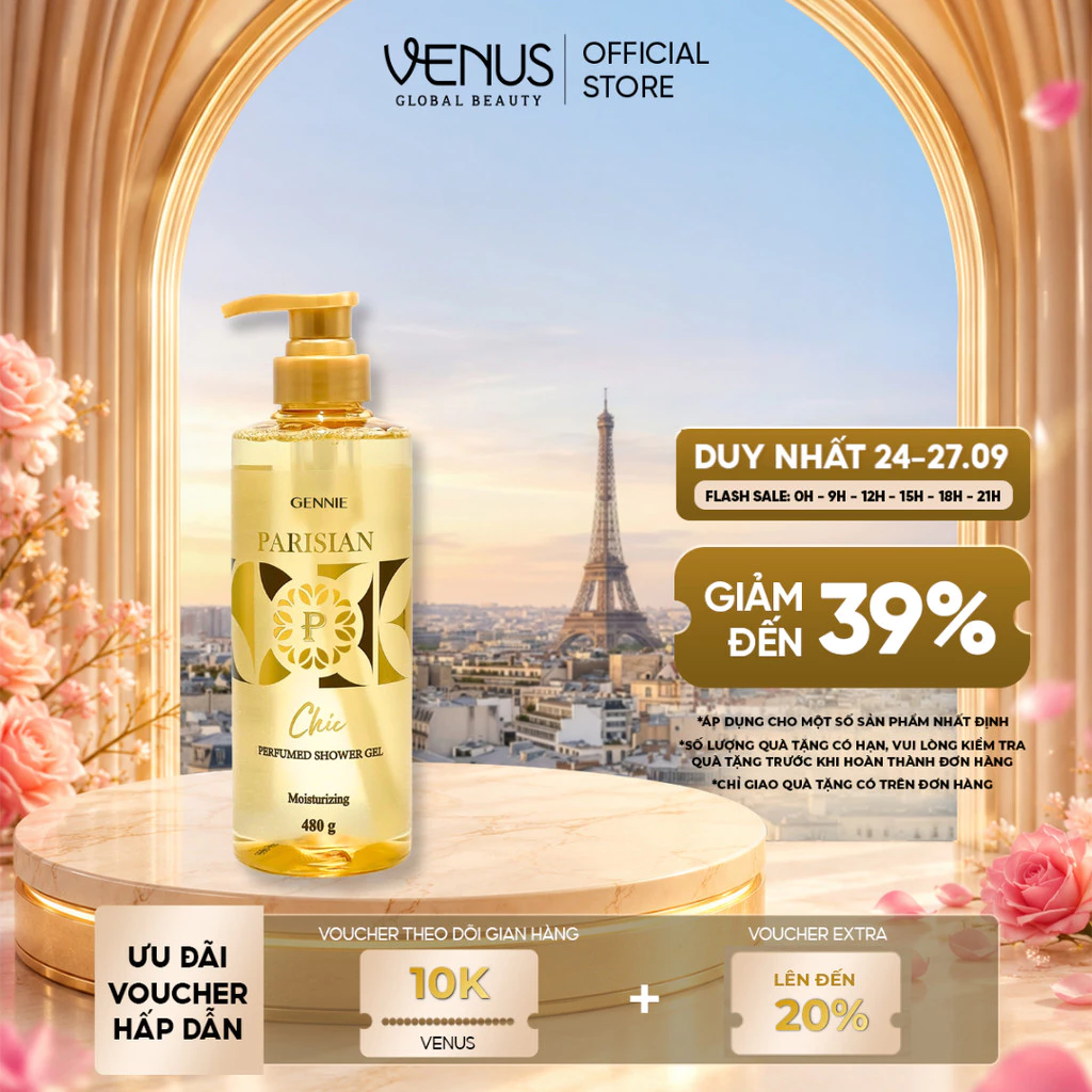 Sữa tắm Nước hoa Nữ Gennie Parisian 480ml hương thơm sang trọng, quyến rũ