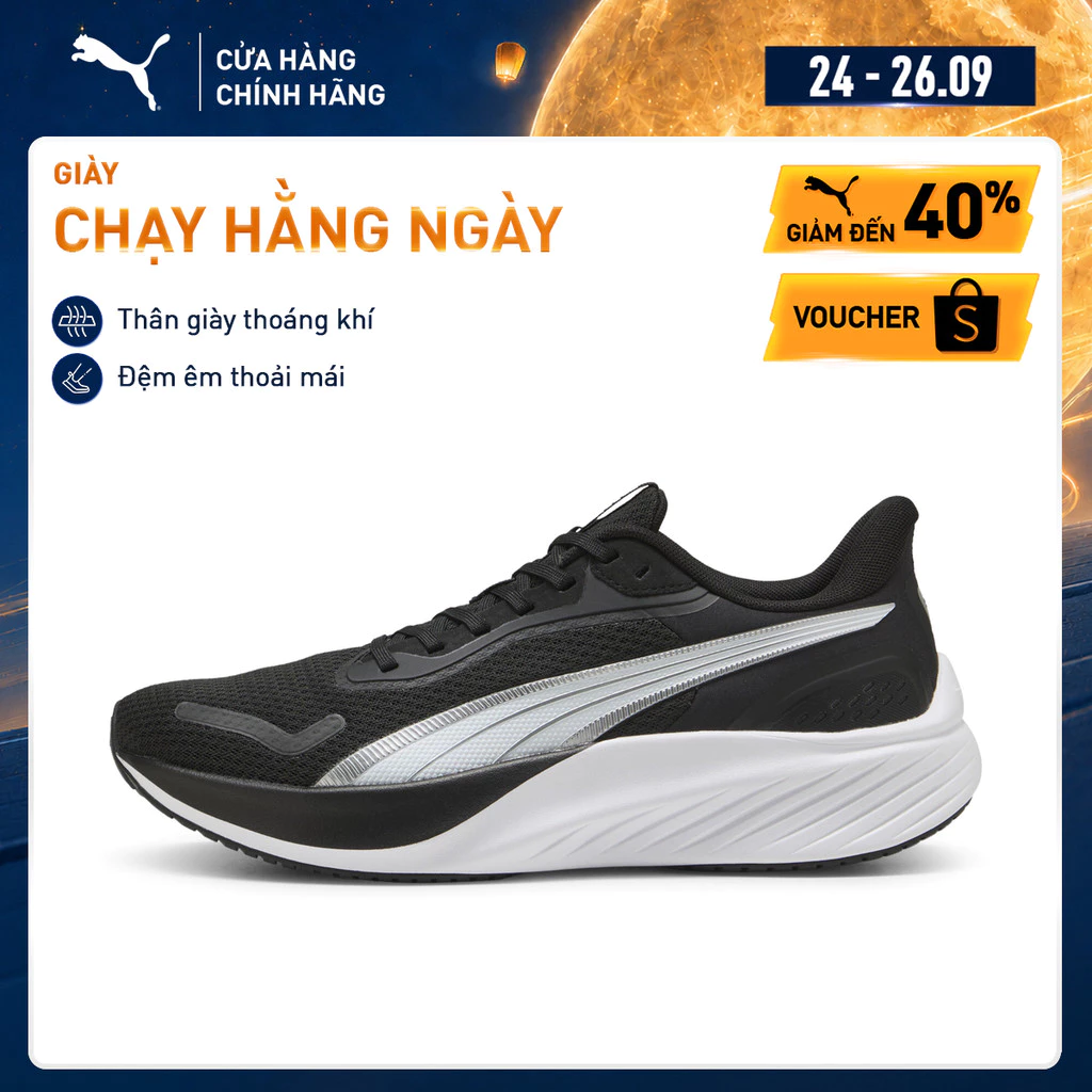 Giày Chạy Bộ PUMA Unisex Pounce Lite Black-White Màu Đen
