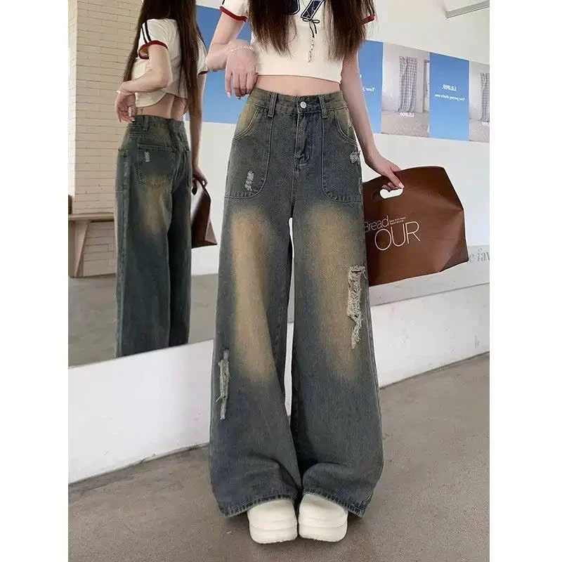 Quần jeans ống rộng, Quần bò ống rộng túi dao siêu xinh Hot Hack dáng WJeans091