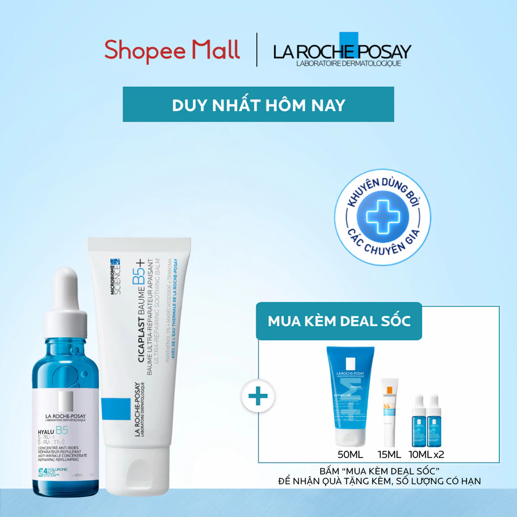 [FS] Bộ đôi giúp làm mờ nếp nhăn và phục hồi da chuyên sâu La Roche-Posay Cicaplast Baume B5+ 40ml