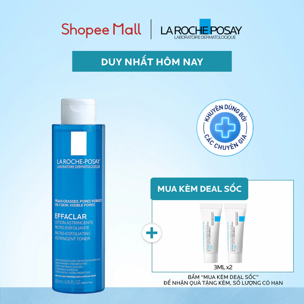 Nước cân bằng (toner) giàu khoáng dành cho da dầu La Roche-Posay Effaclar Astringent Lotion 200ml