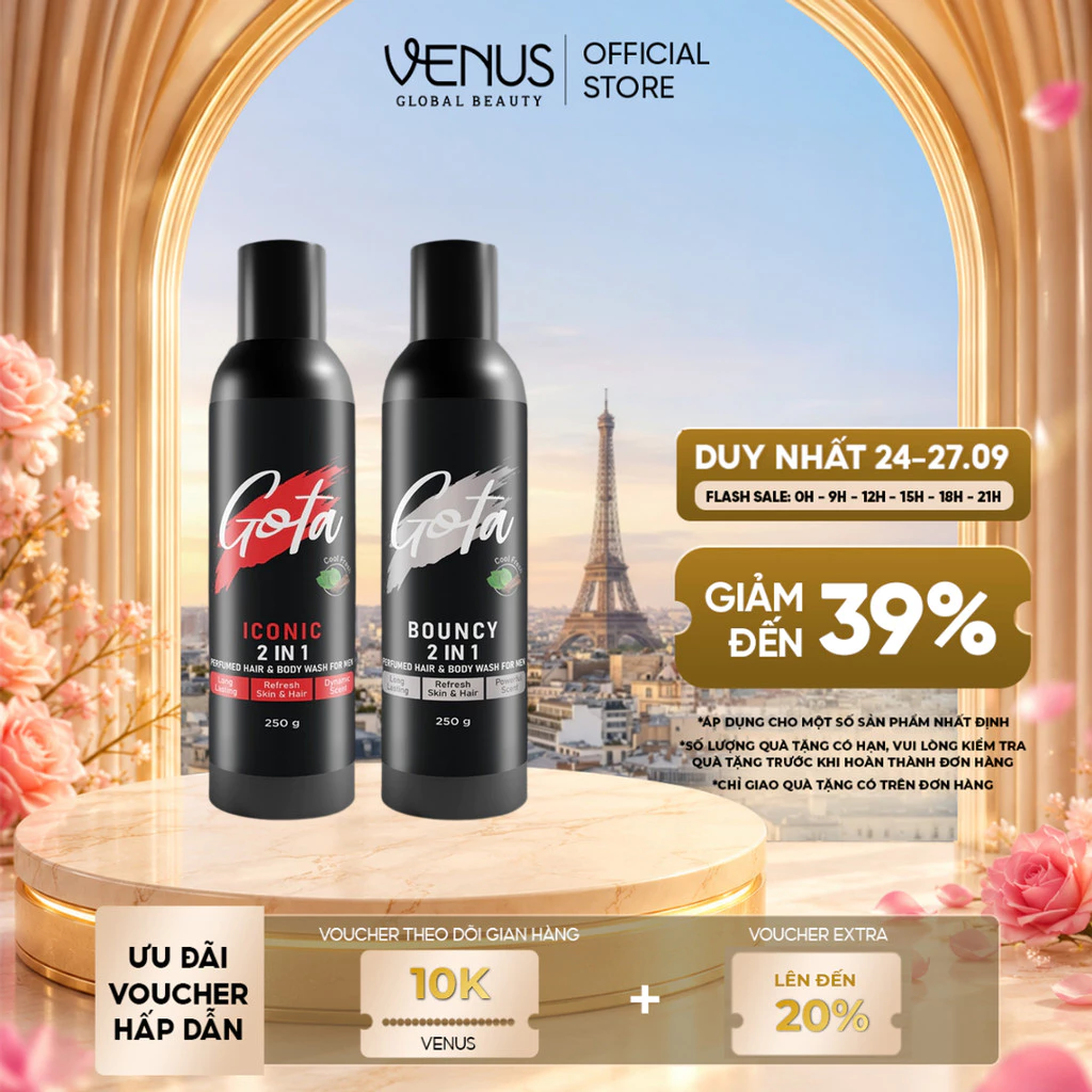 Sữa tắm - gội hương nước hoa Nam 2in1 Gota bạc hà mát lạnh 250ML