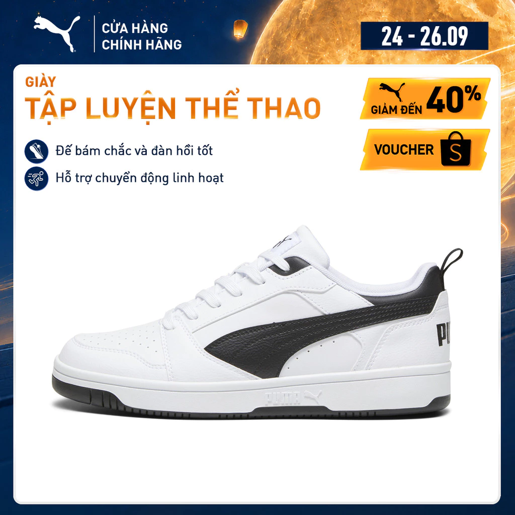 Giày Thể Thao PUMA Unisex Rebound v6 Low White-Black Màu Trắng