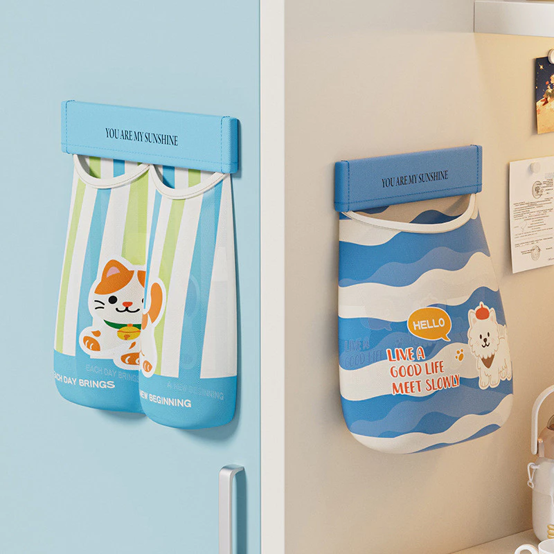 Túi lưới treo tường tháo rời bằng miếng dán cho phòng ngủ ký túc xá đầu giường tủ quần áo đựng đồ thoáng khí tiện dụng