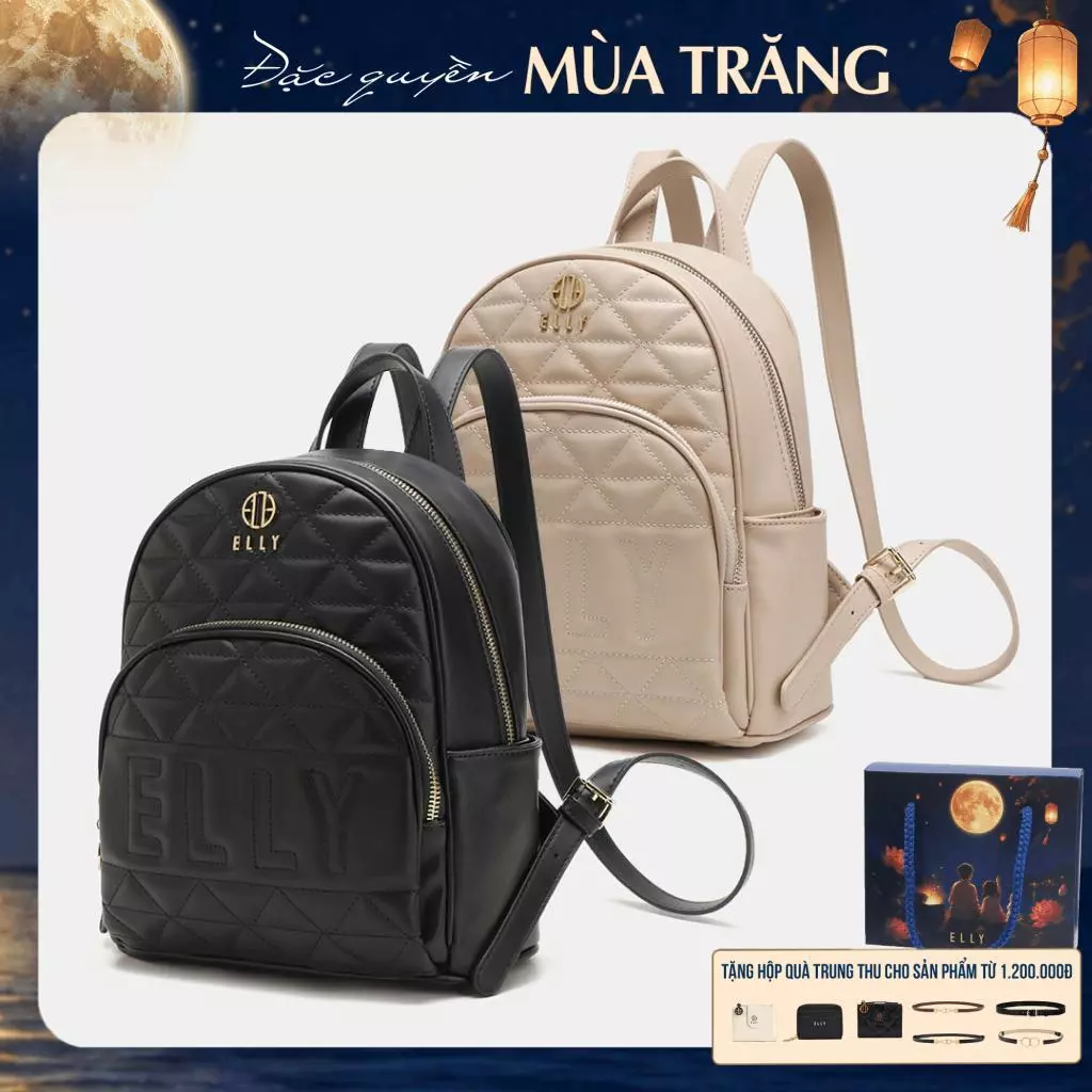 [TẶNG QUÀ TRUNG THU 599K] Balo nữ ELLY EBH52 balo thời trang đựng ipad da tổng hợp cao cấp đi làm công sở