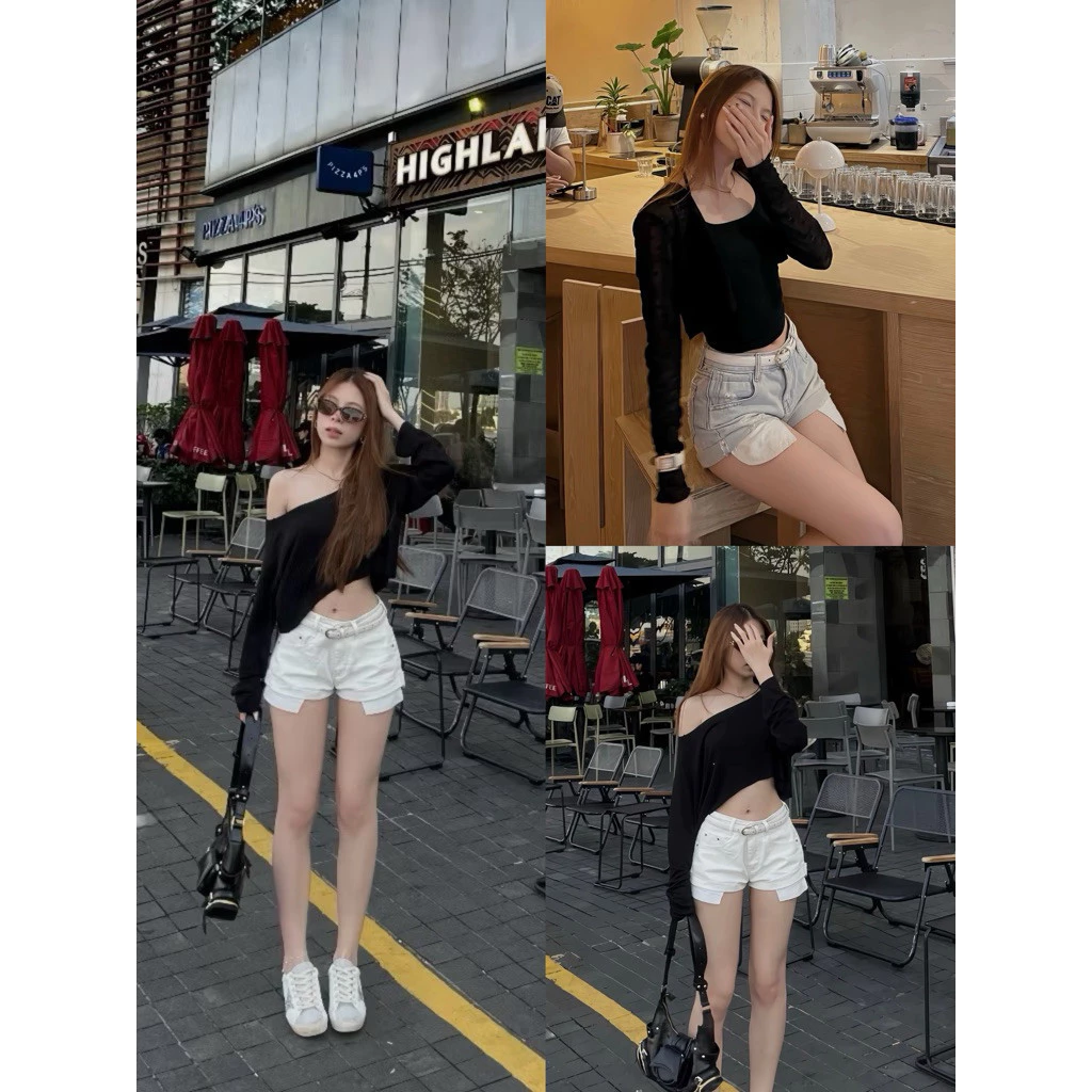 Quần Short Nữ Cạp Thấp Dáng Ôm Hách Dáng Chất Liệu Denim mềm Co Giãn nhẹ Quần Đùi Nữ phối rách lưng thấp hottrend 2026