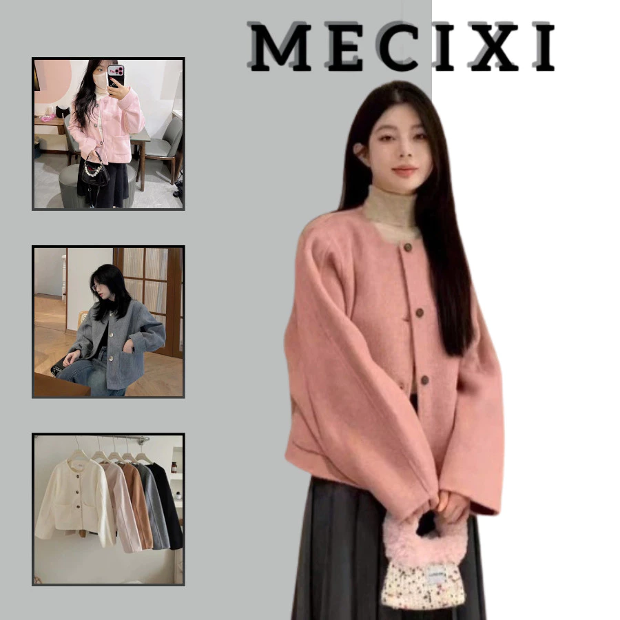 Áo Khoác Dạ Tiêu Mecixi Áo Dạ Ép Cổ Tròn Phong Cách Hàn Quốc T042