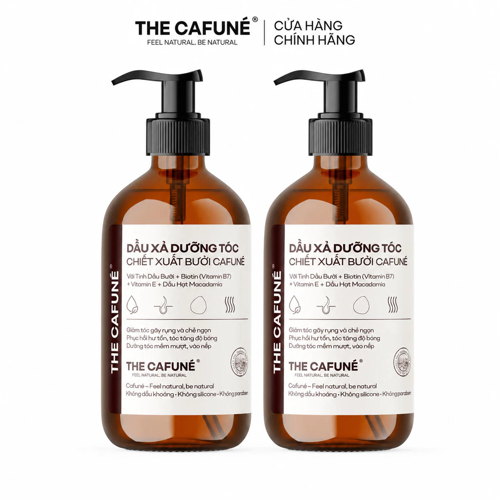 [MUA 2 GIẢM 15%] Combo 2 Chai Dầu xả Dưỡng Tóc Chiếu Xuất Bưởi The Cafuné 450ml