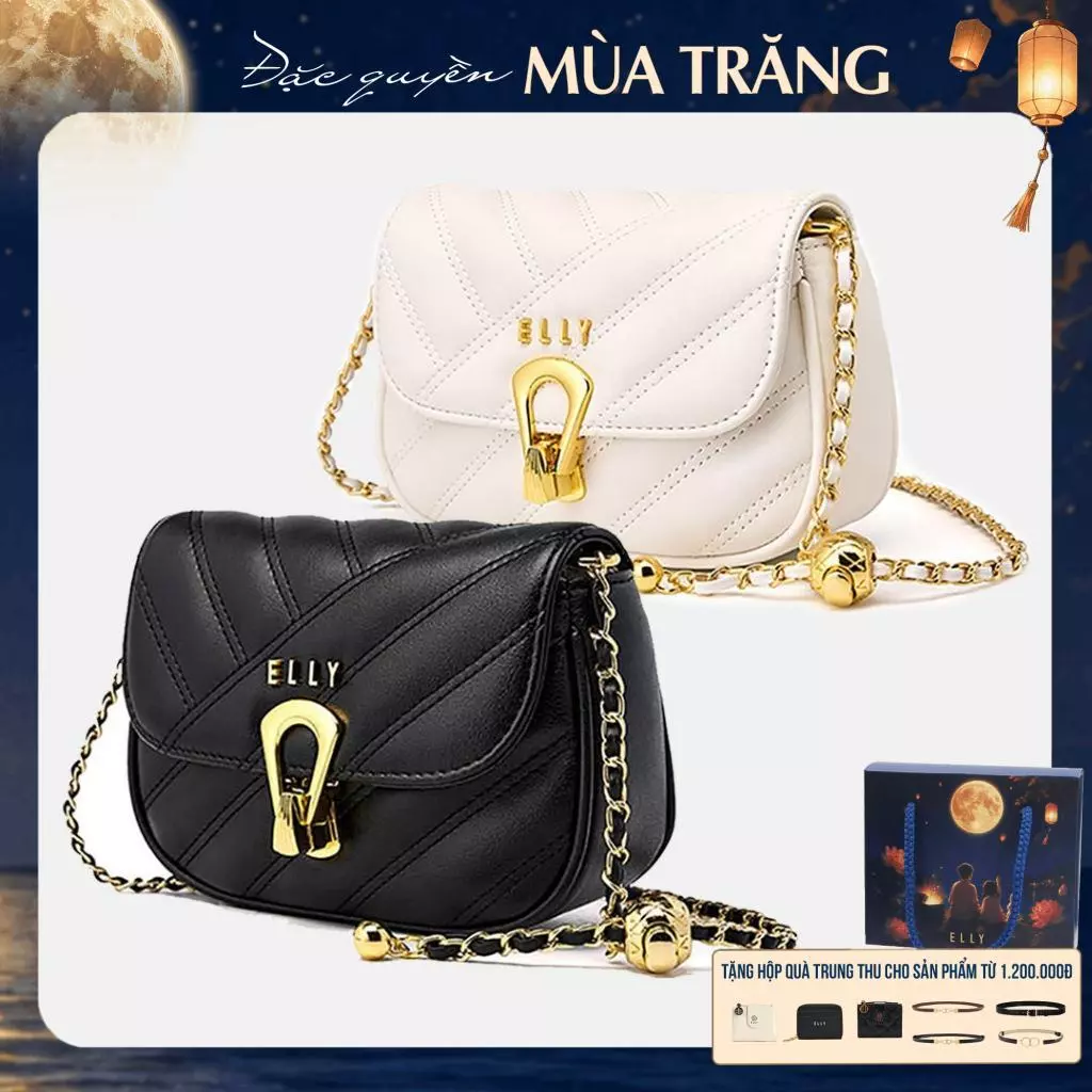 [TẶNG QUÀ TRUNG THU 599K] Túi xách nữ da thật ELLY ET150 túi đeo chéo thời trang cao cấp chính hãng