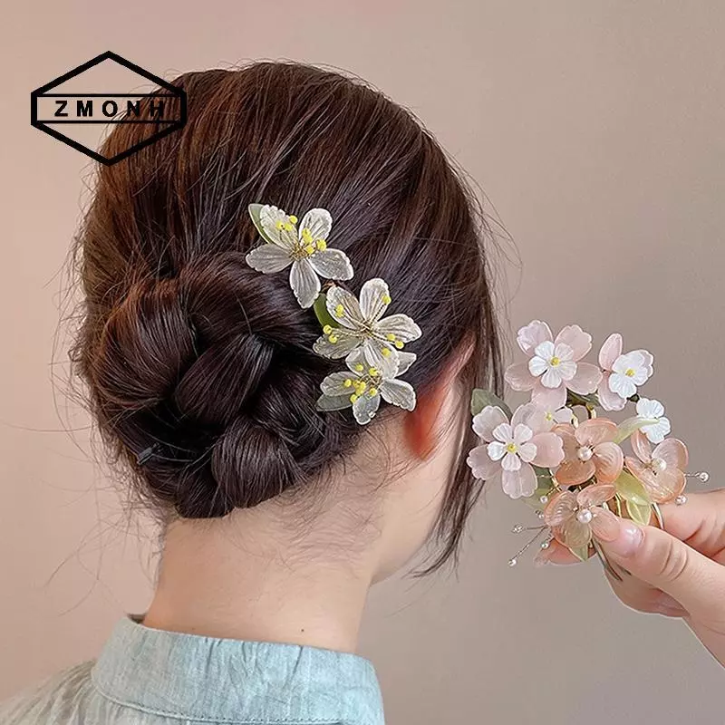 ZMONH Lược Tóc Cổ Điển Phong Cách Trung Hoa Tóc Sti Hình Chữ U Hoa Sườn Xám Kẹp Tóc Cho Phụ Kiện Hanfu * Mới