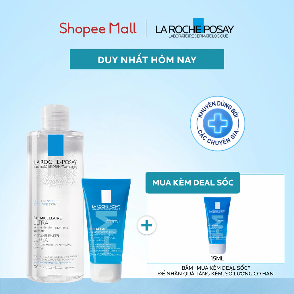 [FS Live] Bộ đôi làm sạch sâu cho da nhạy cảm La Roche-Posay Micellar Water Sensitive Skin 400ml