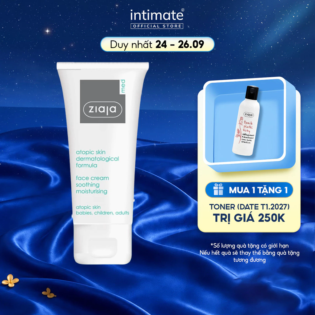 Kem Dưỡng Ẩm Da Mặt Dịu Nhẹ 5% Urê Ziaja Med Atopic Skin Dermatological FormulaGiảm Thô Ráp, Nứt Nẻ 50ml