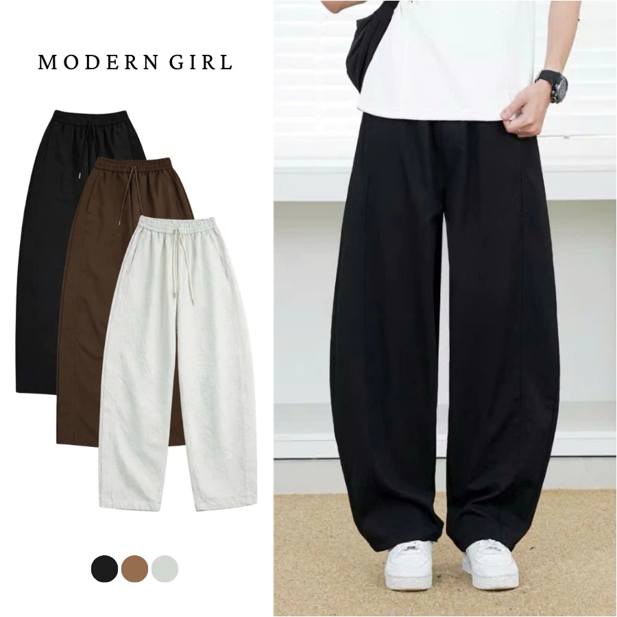 Quần Kaki Chun Nhật Dáng Suông Ống Cong Dây Rút, Quần Kaki Dáng Suông Lưng Chun Dành Cho Nam Modern Girls 2026