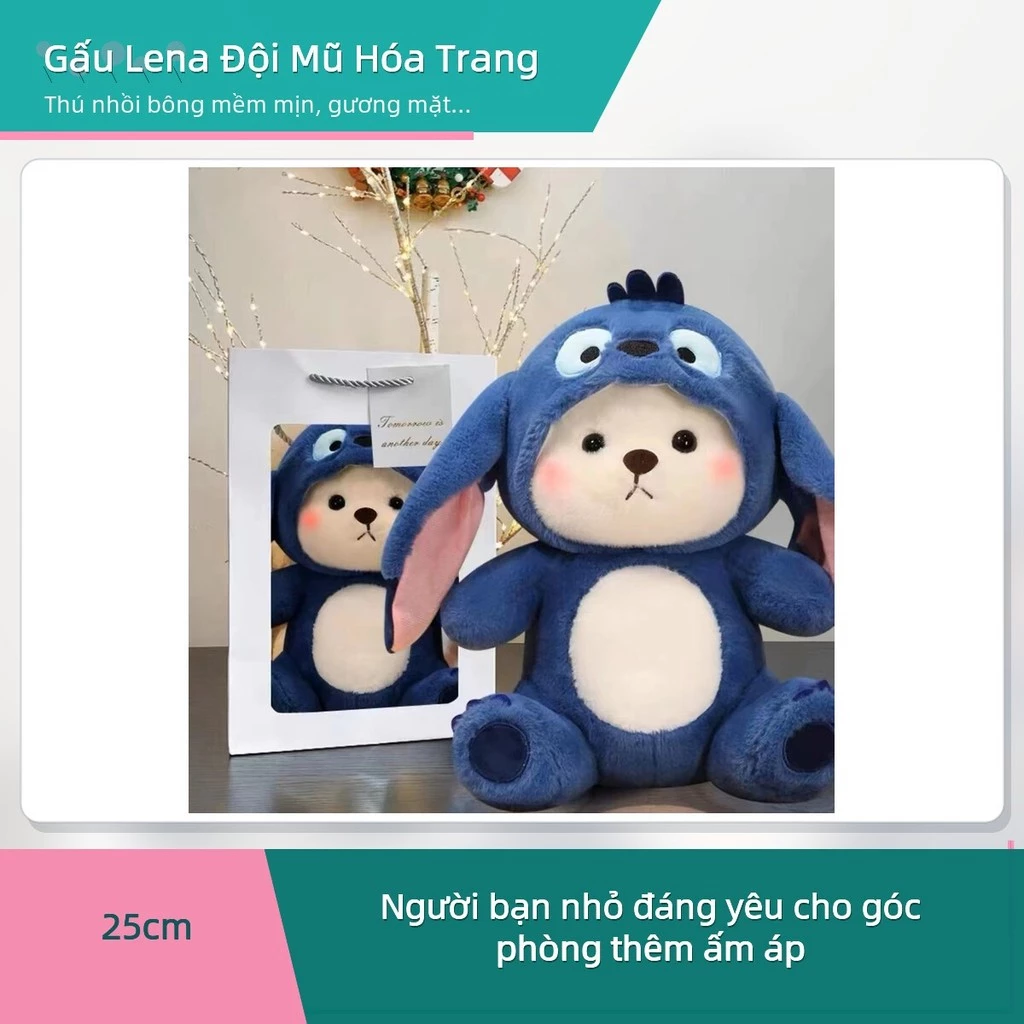 Gấu Bông Lena Đội Mũ Hóa Trang Thú Cưng - Thú Nhồi Bông Mềm Mại 25cm Quà Tặng Dễ Thương Nhiều Mẫu ✨deerlu05.vn✨