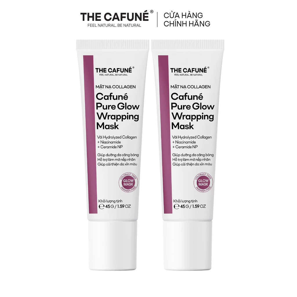 [MUA 2 GIẢM 34%] Combo 2 Mặt Nạ Lột Collagen Pure Glow 45g The Cafuné – Dưỡng Ẩm, Dưỡng Da Căng Bóng