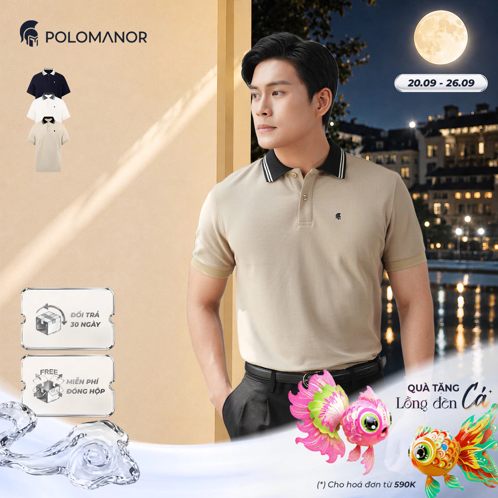 [DEAL LỄ TRUNG THU] Áo polo nam TRAVIS vải Cotton CVC Diamond cao cấp, nam tính thanh lịch sang trọng - POLOMANOR