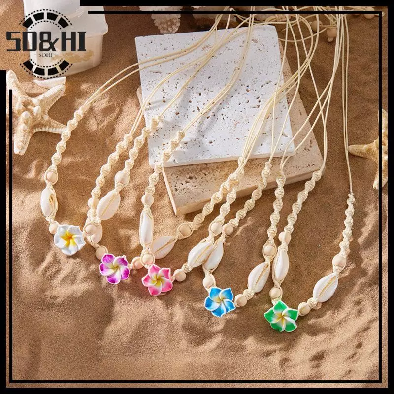 [SD & HI] Vỏ hoa phong cách Bohemia Dây bện cho nữ Vòng hoa dễ thương Phụ kiện trang sức Nelace đi biển mùa hè Quà tặng (vn)