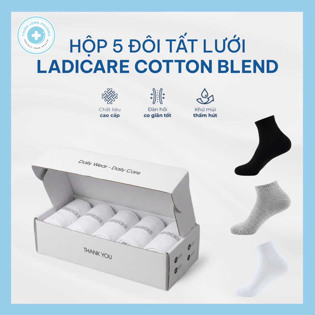 [SVIP] Combo 5 Tất Vớ Nam Nữ UNISEX LADICARE COTTON THOÁNG KHÍ Phong Cách Đơn Giản Chống Hôi Chân