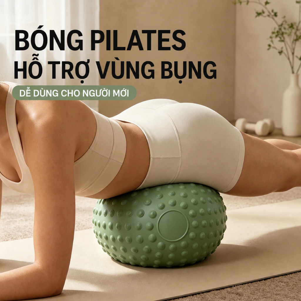 Bóng Pilates TORO Có Gai Massage, Cao Su Dày Êm Ái, Hỗ Trợ Tập Yoga Giãn Cơ Vùng Bụng
