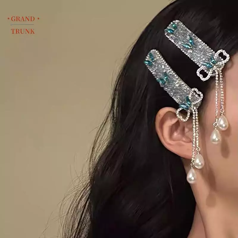 [INVN] Kẹp Tóc Đính Kim Cương Giả Nơ sel Cho Nữ Tính Khí Kẹp Tóc Ngọt Ngào Cao Cấp Bên Nổ Kẹp Phụ Kiện Tóc Thời Trang Mới