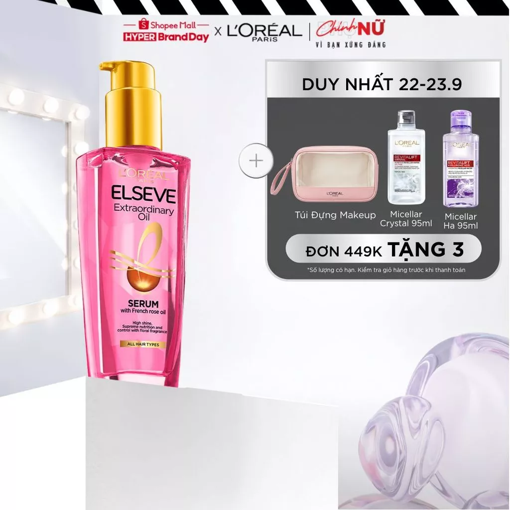 Dầu dưỡng Tóc Chiết Xuất Hoa Hồng L’Oréal Paris Elseve Extraordinary Oil Serum 100ml