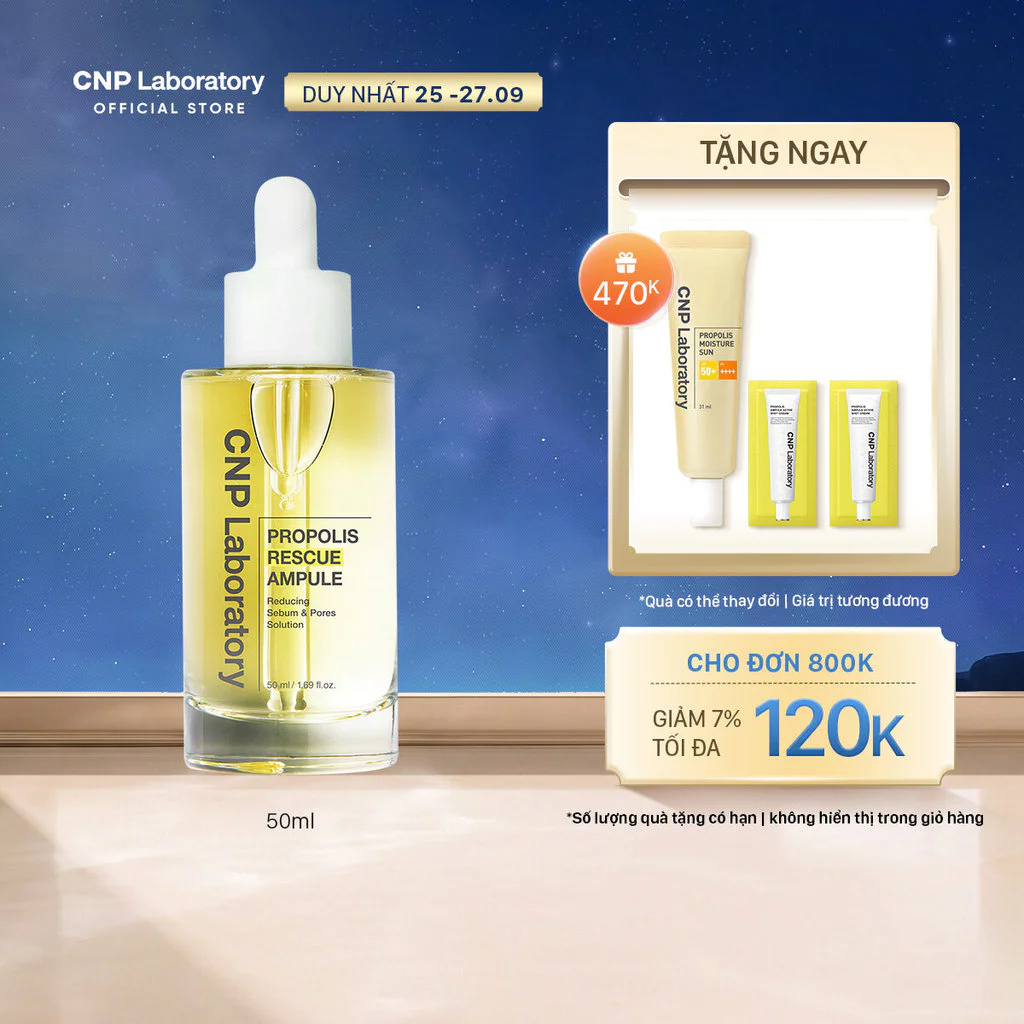 [CNP] Tinh chất keo ong cho da dầu phục hồi làn da tẩy tế bào chết CNP Propolis Rescue Ampule 50ML
