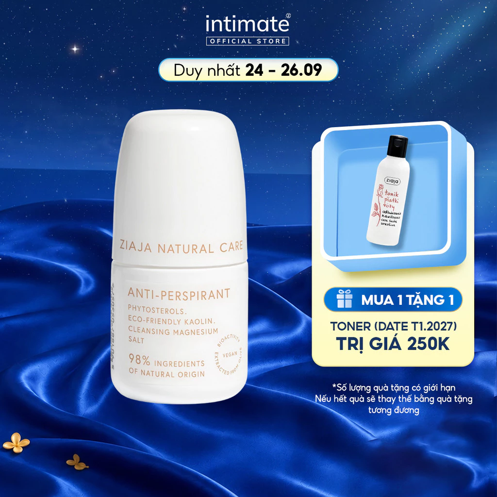 Lăn Khử Mùi Ziaja Natural Care Anti-perspirant Hỗ Trợ Kiểm Soát Mồ Hôi, Không Gây Ố Vàng Áo 60ml