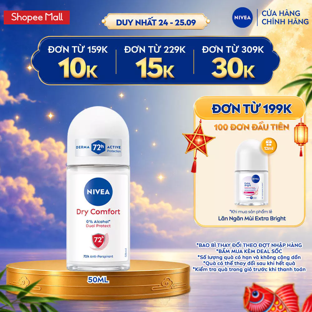 Lăn Ngăn Mùi NIVEA Comfort Khô Thoáng 50ml / Lăn Khử Mùi Nữ - 81611