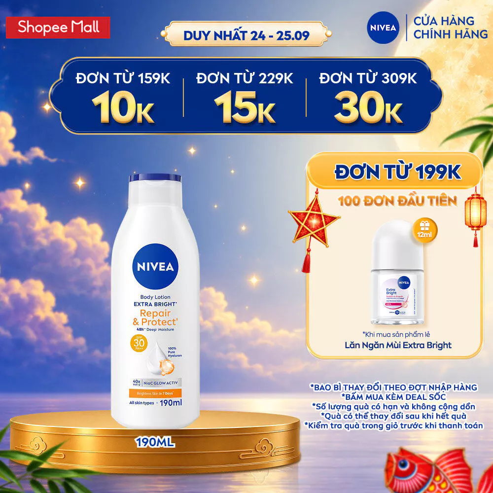 Sữa Dưỡng Thể NIVEA Phục Hồi & Chống Nắng Ban Ngày 190ml / Kem Body / Chống Nắng - 99562