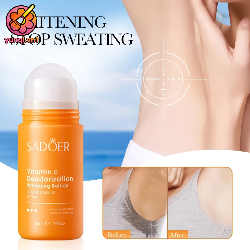 【yunqi】Lăn khử mùi toàn thân chứa Vitamin C chất chống mồ hôi hương thơm lâu dài chăm sóc vùng da dưới cánh tay 50ml