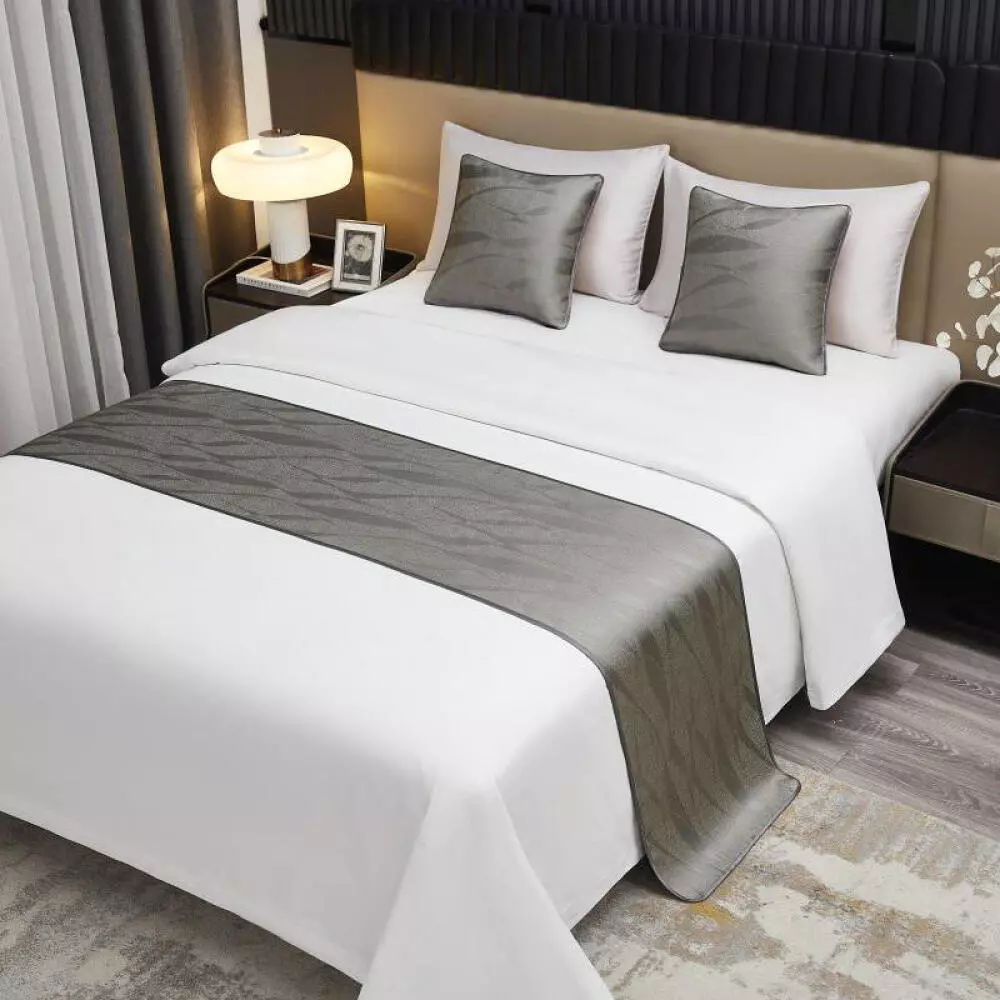 Khăn trải giường & khăn trải giường thanh lịch màu trơn sang trọng, Khăn trải giường chất lượng khách sạn, Bảo vệ giường cho giường cỡ King, Phòng ngủ Khách sạn Trang trí nhà cửa