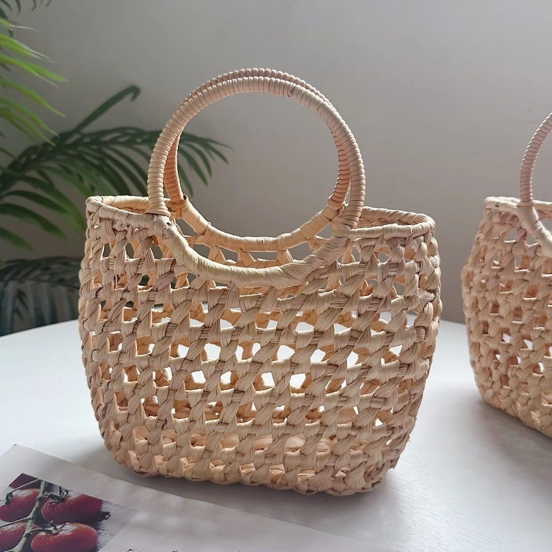 [Sản phẩm mới] Túi xách rơm Túi rơm dệt Túi du lịch đi biển Túi thời trang giản dị Phù hợp với nữ di động cổ điển