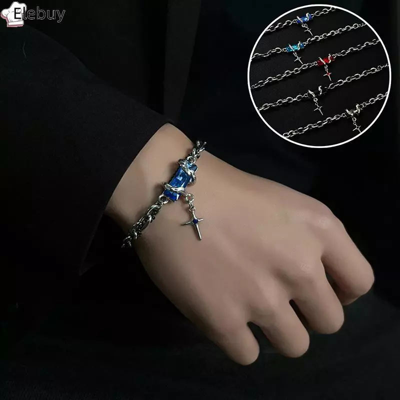 [Ele-T] Thời Trang Tinh Tế Zircon Ngôi Sao Quyến Rũ Dành Cho Nữ Phong Cách Punk Ngôi Sao Màu Bạc Dây Chuyền Vòng Tay Có Thể Điều Chỉnh Phụ Kiện Trang Sức