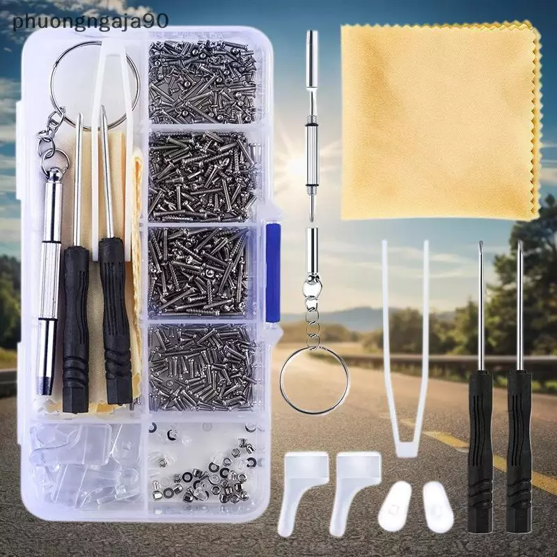 500Pcs eyeglass Sunglass sửa chữa Kit với Vít mũi Pads Screwdriver Nuts Set