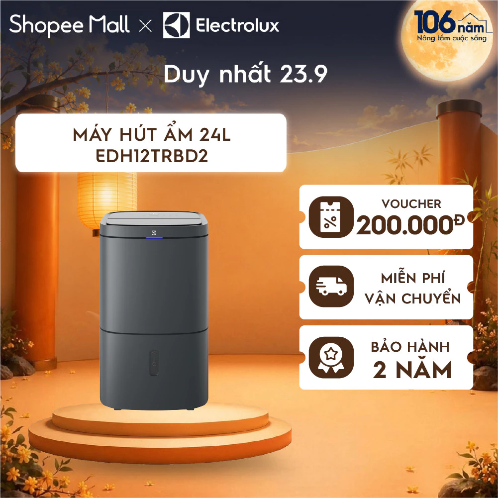 Máy hút ẩm kết hợp lọc không khí Electrolux UltimateHome 500 24L EDH12TRBD2 cho phòng 50m²
