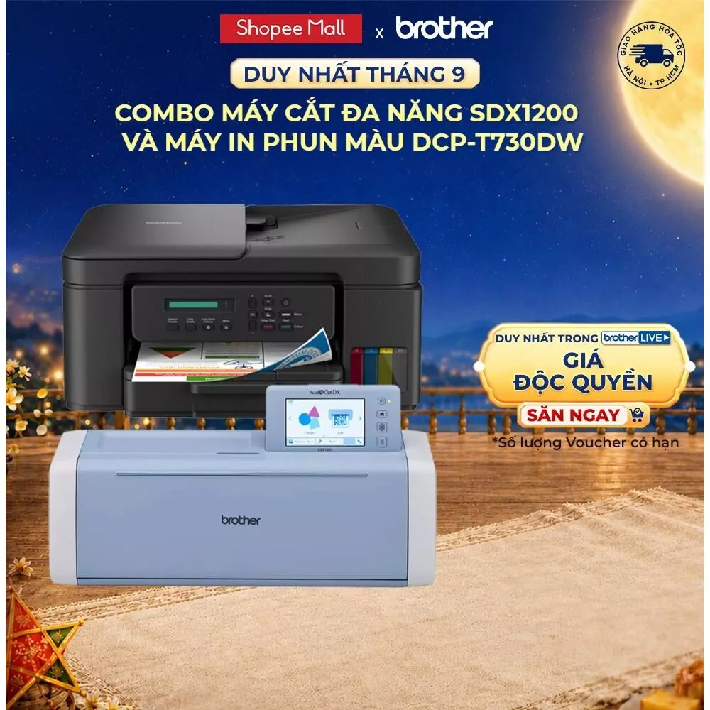 Combo máy cắt SDX1200 + máy in DCP-T730DW