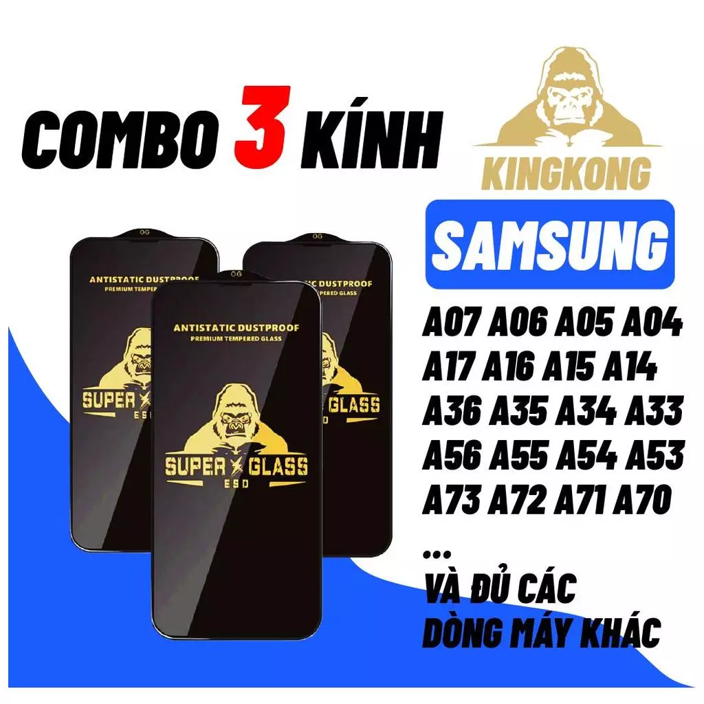 [COMBO 3 KÍNH] Kính cường lực cho Samsung A17 A07 A27 A37 A56 A55 A36 A35 A34 A54 A53 A52 A51 A05S A05 A06 A04 A04E A04S