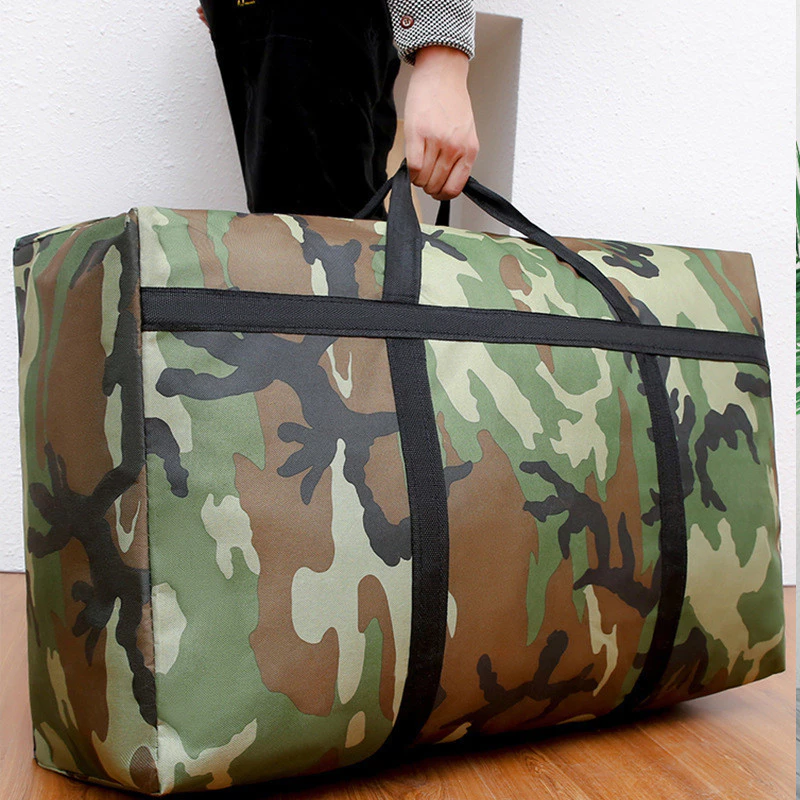 [Sản phẩm mới] Túi đóng gói Di chuyển chống nước Mạnh mẽ Lớn dày Ngụy trang Túi Duffel Quilt vải Oxford Túi di chuyển