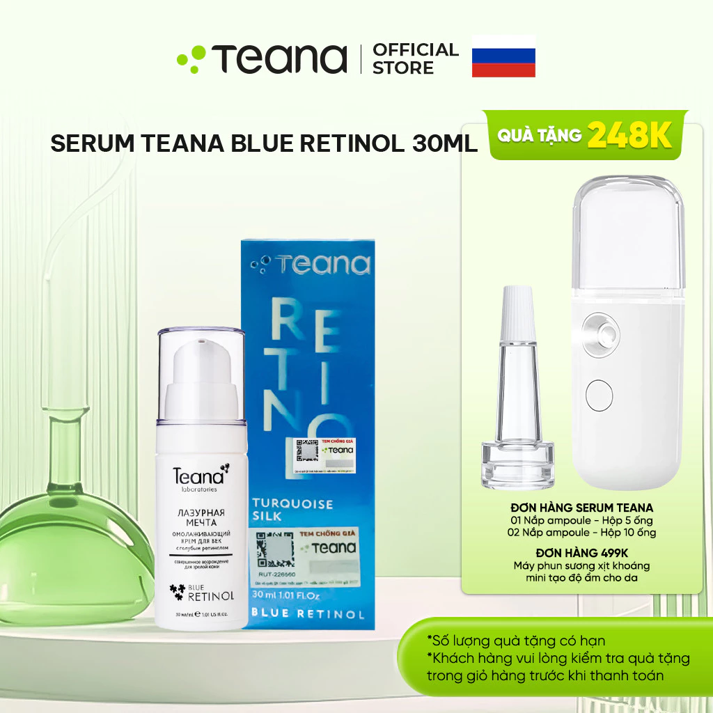 Serum Teana Rejuvenating With Blue Retinol Turquoise Silk giúp tái tạo, trẻ hoá da 30ml