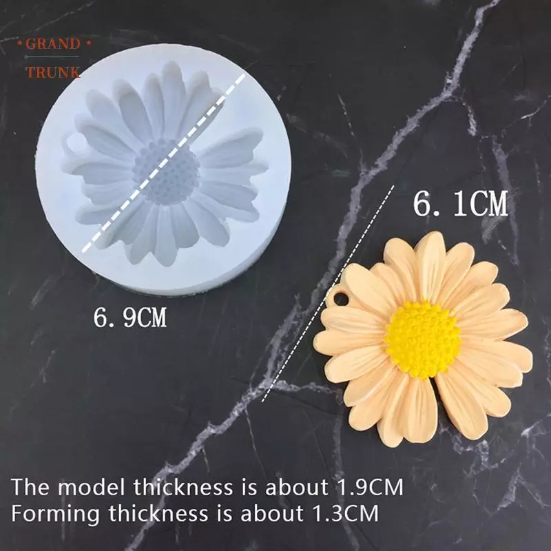 [INVN] Khuôn Silicon Hoa Cúc Có Lỗ Thơm Ô Tô Epoxy Xà Phòng Handmade Khuôn Nến DIY Trang Trí Kẹo Đóng Băng Khuôn Mới