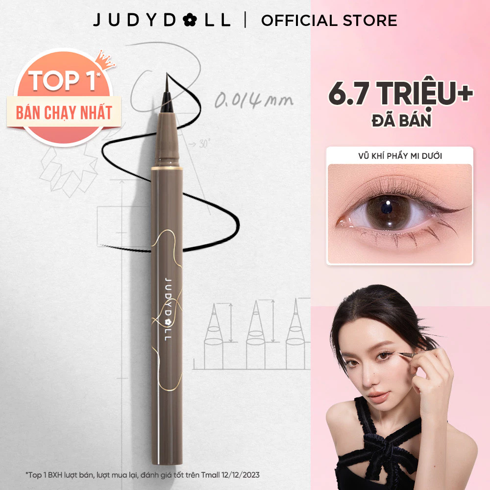 Bút Kẻ Mắt Nước JUDYDOLL 0.4g Siêu Mảnh 0.014mm Chống Thấm Nước Không Lem Khô Nhanh Dễ Sử Dụng