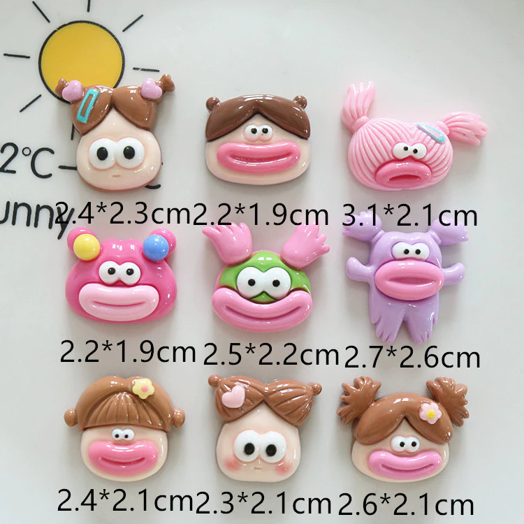 【Tặng sticker】Sỉ phụ kiện nhựa Kawaii Charm trang trí thiết kế sổ tay Nguyên liệu DIY card bo góc Phụ kiện thời trang