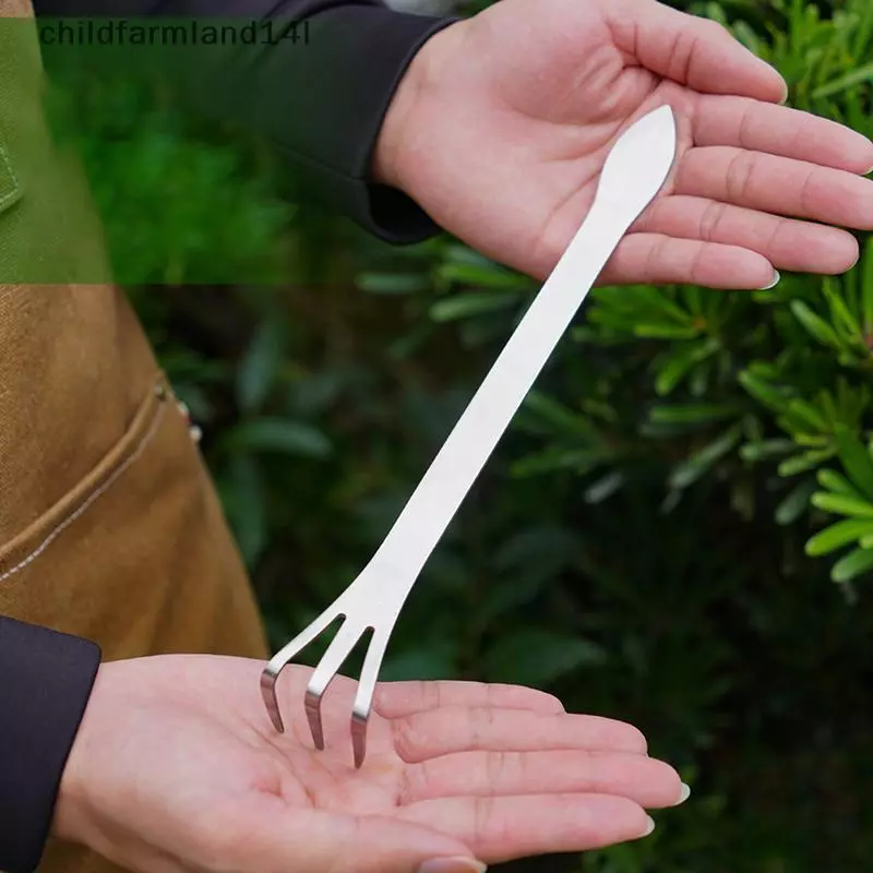 1Pc Mới Thép Không Gỉ Root Rake Cây Cảnh Chậu Cây 3-Prong Loosen Đất Dụng Cụ Cầm Tay Chống Rỉ Sét Nhà Dụng Cụ Làm Vườn