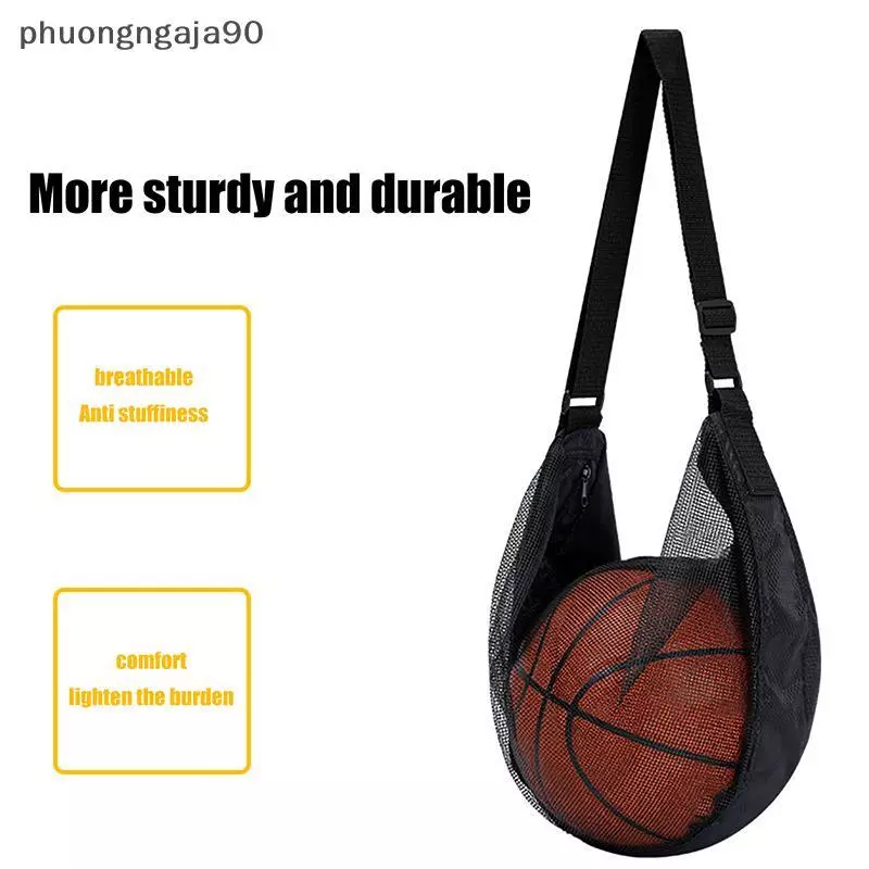 1pcs duy nhất bóng Túi với dây kéo túi lưới bóng lưu trữ túi thể thao thiết bị dây kéo Sling lưu trữ NET mang bóng rổ