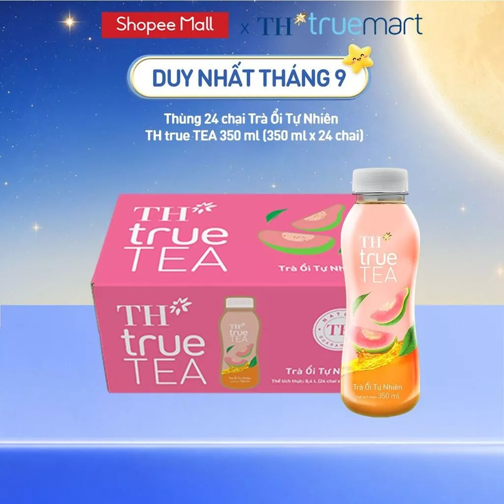 Thùng 24 chai Trà Ổi Tự Nhiên TH true TEA 350 ml