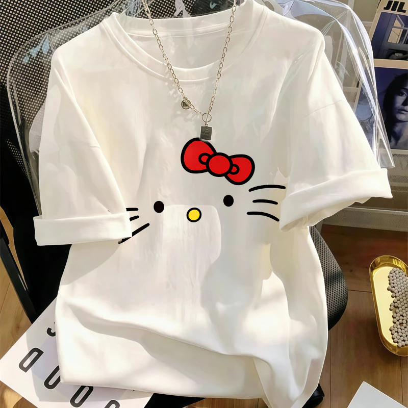 Áo Thun Nữ Màu Trắng In Họa Tiết Thiếu Nữ Tối Giản, Phong Cách Thời Trang Hàng Ngày, Chất Cotton Mềm Mại, Form Rộng.